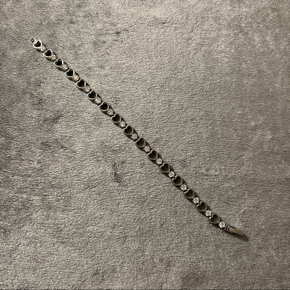 Heart Cutout Stainless Steel CZ Bracelet - Picture 3 of 6